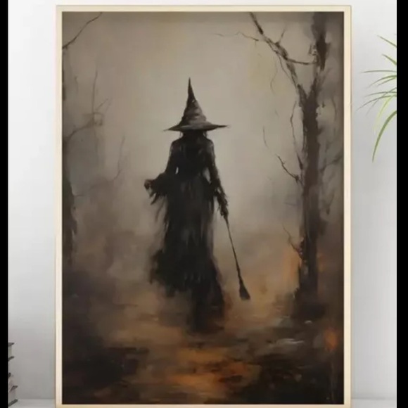 Witch Mini Poster New In Tube Abstract Witch Walk Woods 8.3”x11.8” - Picture 4 of 4